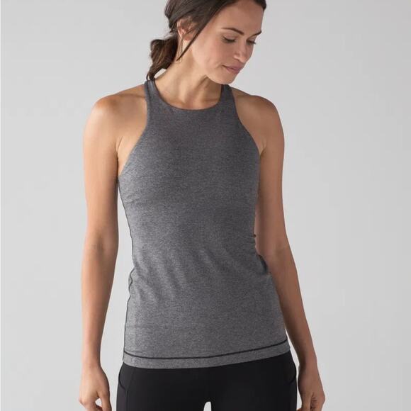 lululemon athletica Tops - Lululemon In Training Tank Gray Active Tank Top Shirt 6